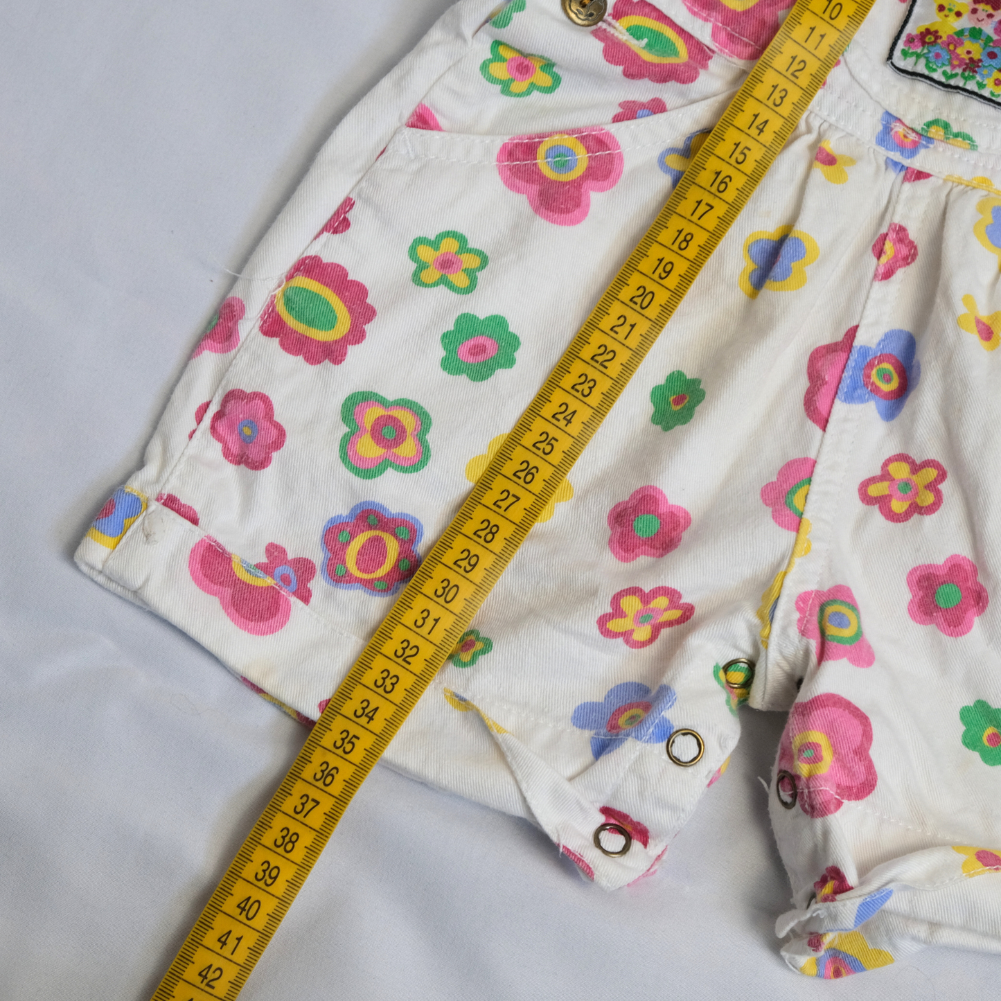 Vintage floral denim romper