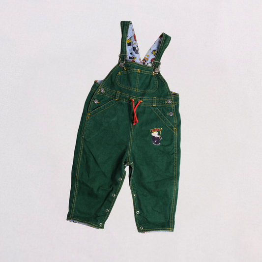 Vintage green denim overalls