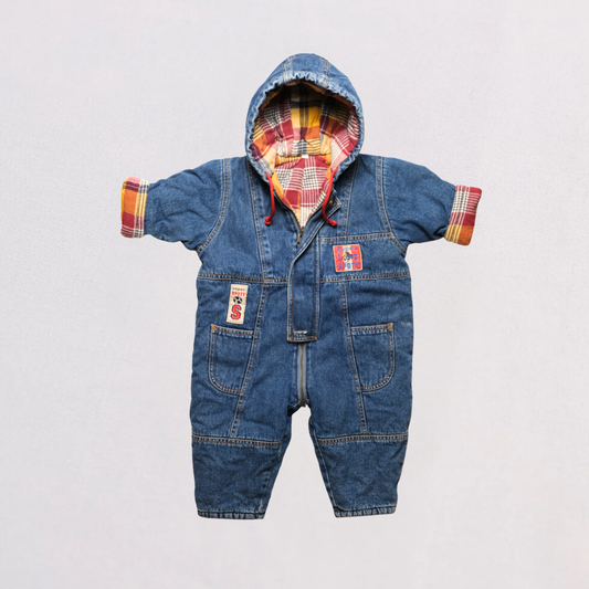 Vintage 90s denim winter overalls - 18–24M