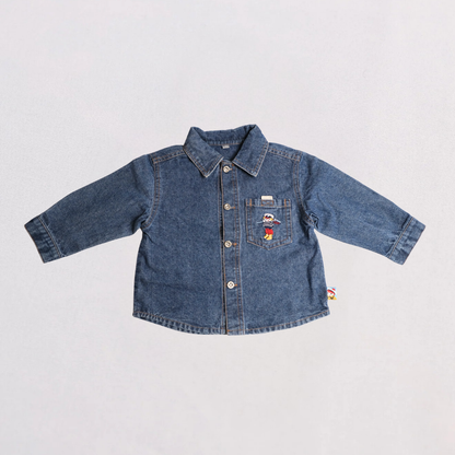 Vintage denim shirt in excellent quality - Size: 12-18 M