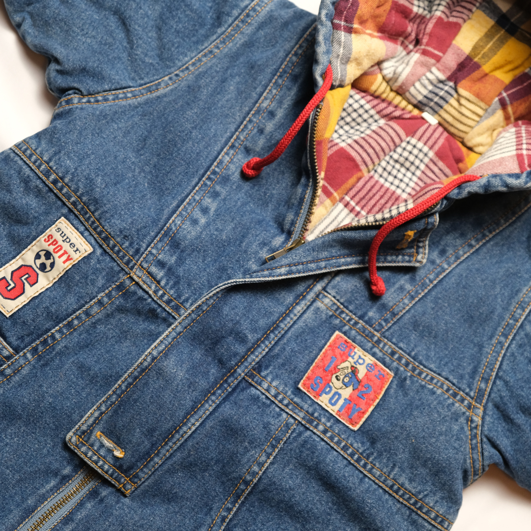 Vintage 90s denim winter overalls - 18–24M