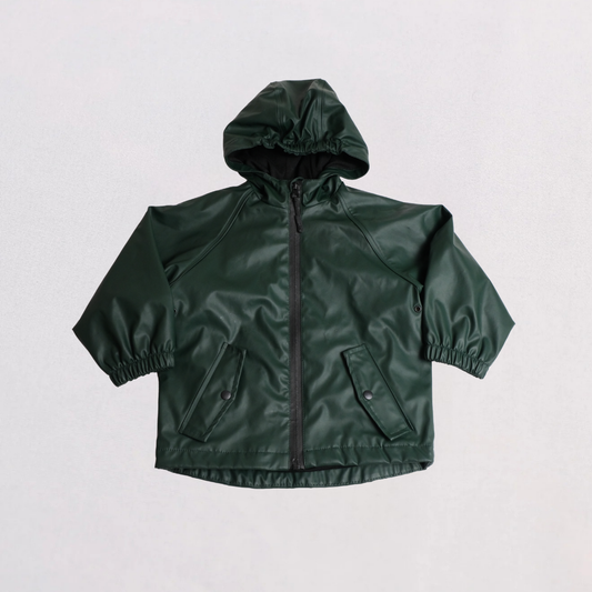 Dark green rain jacket Size: 24-36 M